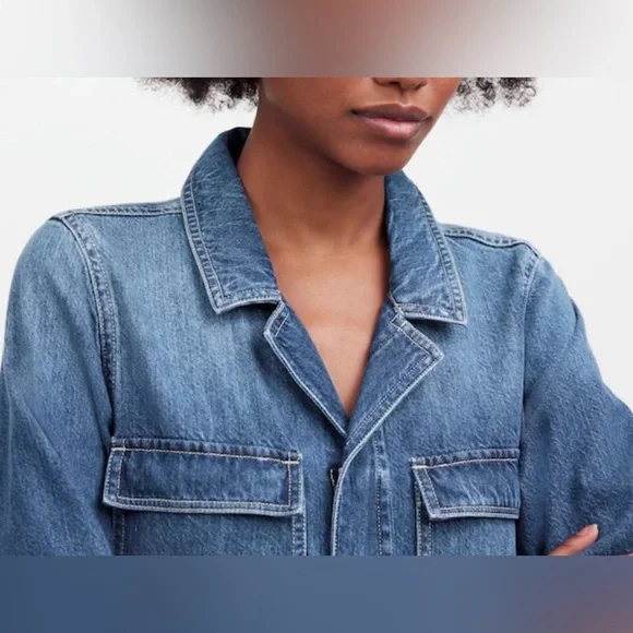 NWT Madewell Utility Coveralls Blue Denim - Picture 5 of 14